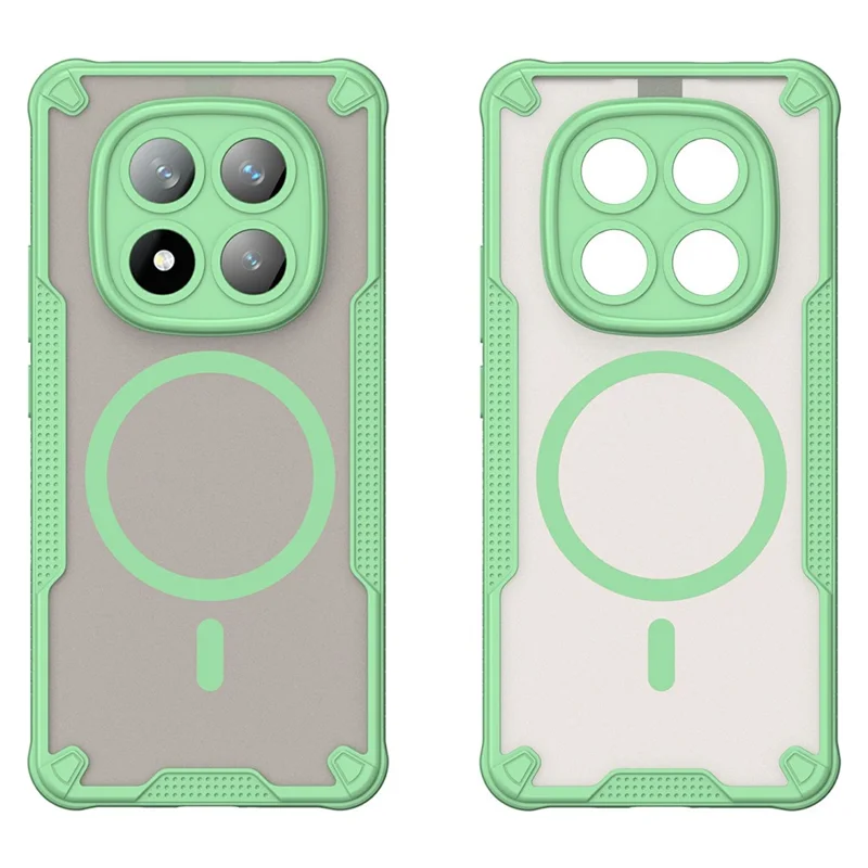 For Xiaomi Redmi Note 14 Pro+ 5G Magnetic Case TPU + PC Phone Back Cover - Green