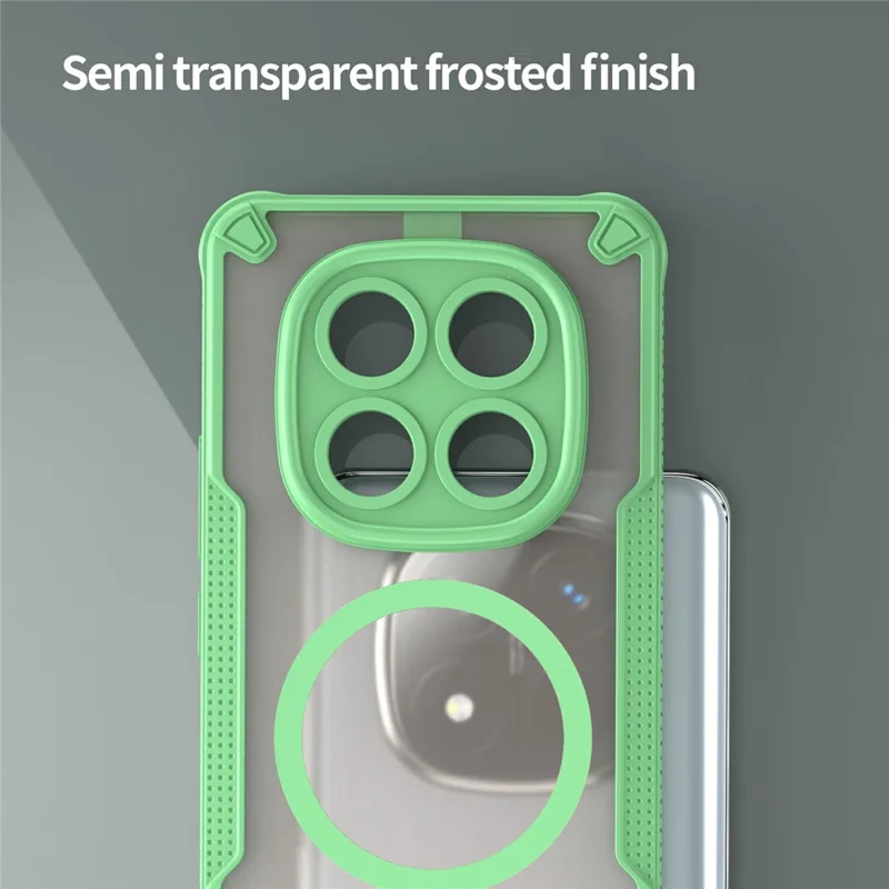 For Xiaomi Redmi Note 14 Pro+ 5G Magnetic Case TPU + PC Phone Back Cover - Green