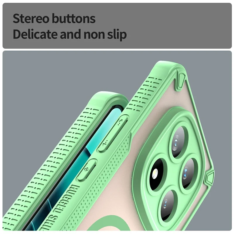 For Xiaomi Redmi Note 14 Pro+ 5G Magnetic Case TPU + PC Phone Back Cover - Green