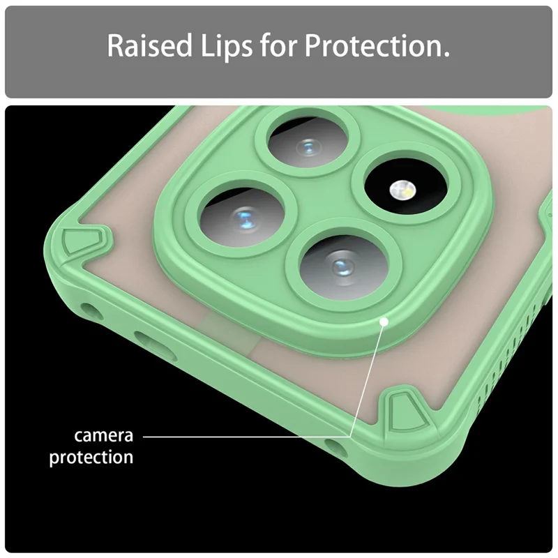 For Xiaomi Redmi Note 14 Pro+ 5G Magnetic Case TPU + PC Phone Back Cover - Green