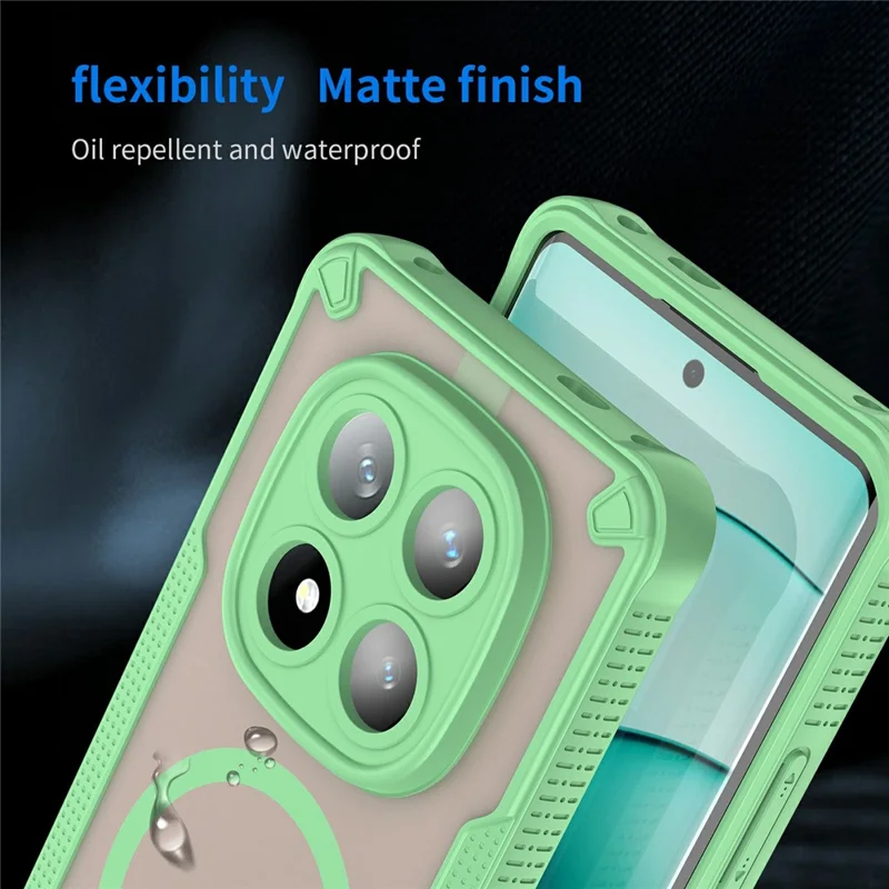 For Xiaomi Redmi Note 14 Pro+ 5G Magnetic Case TPU + PC Phone Back Cover - Green