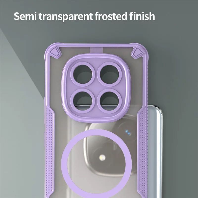 For Xiaomi Redmi Note 14 Pro+ 5G Magnetic Case TPU + PC Phone Back Cover - Purple