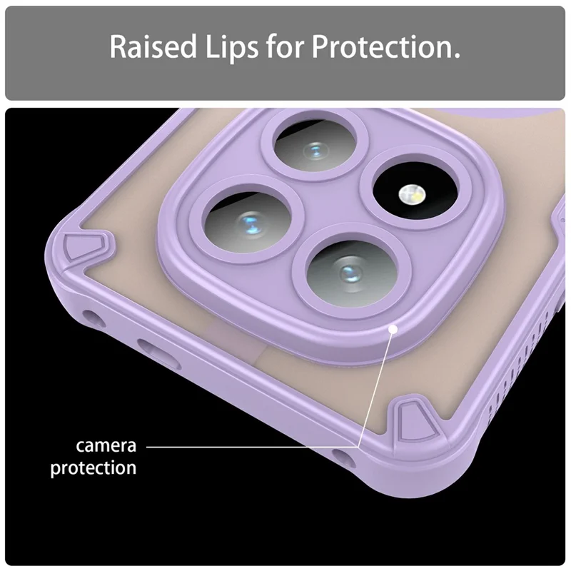 For Xiaomi Redmi Note 14 Pro+ 5G Magnetic Case TPU + PC Phone Back Cover - Purple