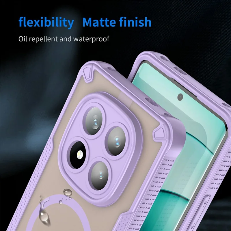 For Xiaomi Redmi Note 14 Pro+ 5G Magnetic Case TPU + PC Phone Back Cover - Purple