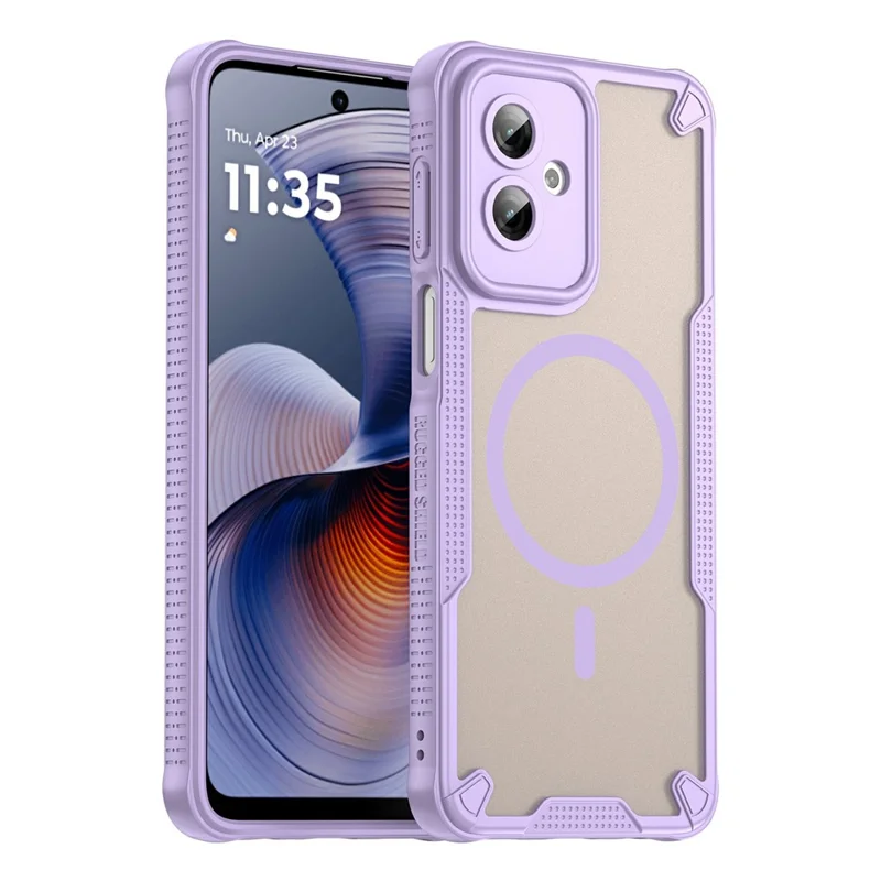 For Motorola Moto G55 5G Magnetic Case TPU + PC Phone Back Cover - Purple