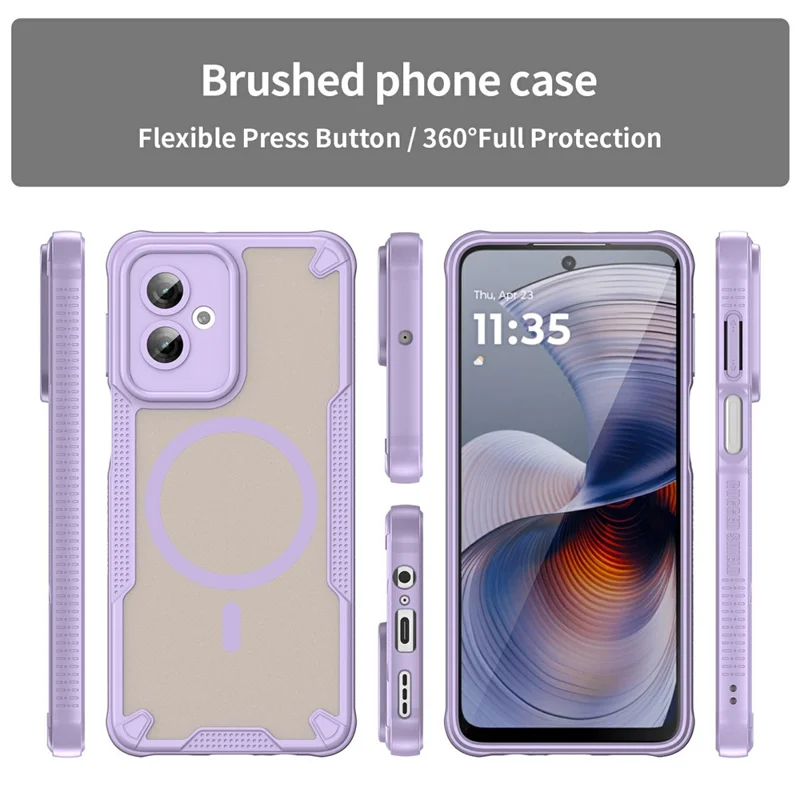 For Motorola Moto G55 5G Magnetic Case TPU + PC Phone Back Cover - Purple