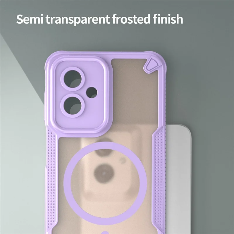 For Motorola Moto G55 5G Magnetic Case TPU + PC Phone Back Cover - Purple