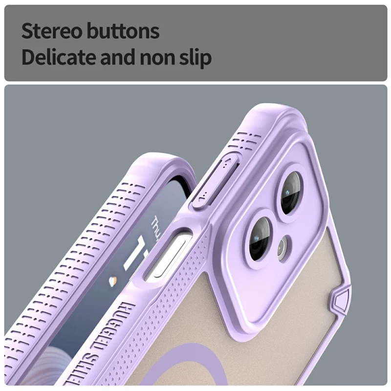 For Motorola Moto G55 5G Magnetic Case TPU + PC Phone Back Cover - Purple