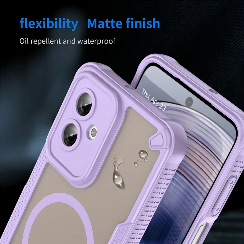 For Motorola Moto G55 5G Magnetic Case TPU + PC Phone Back Cover - Purple