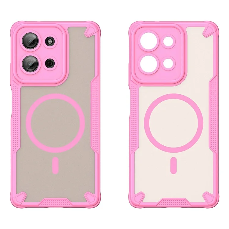 For Motorola Moto G75 5G Magnetic Case Compatible with MagSafe TPU + PC Phone Back Cover - Pink