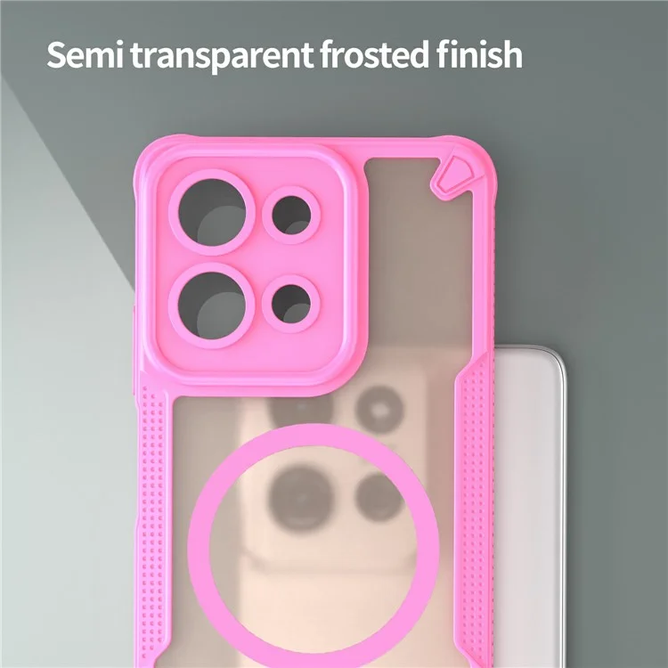 For Motorola Moto G75 5G Magnetic Case Compatible with MagSafe TPU + PC Phone Back Cover - Pink