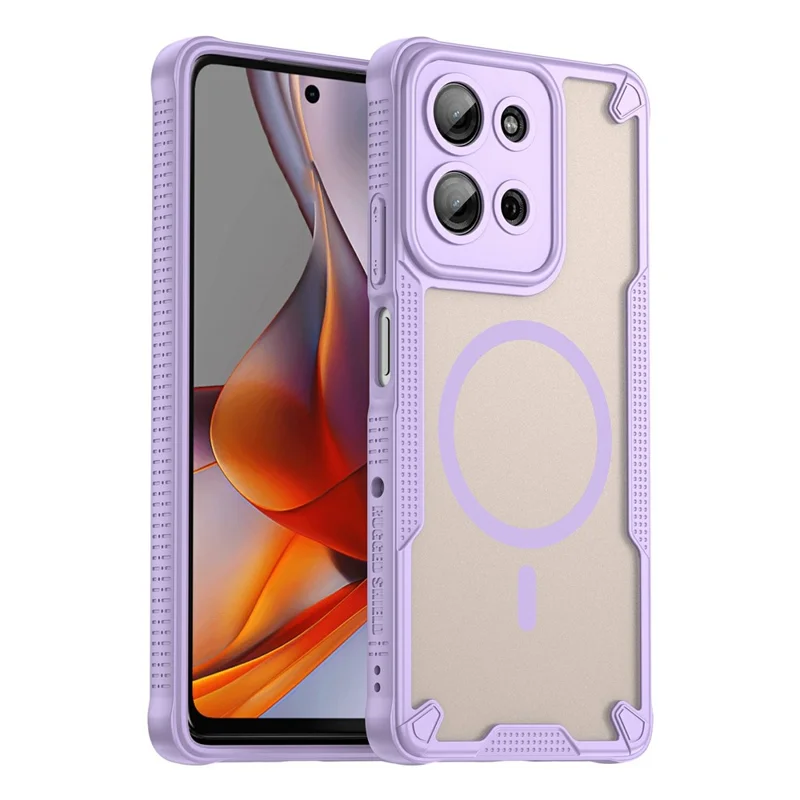 For Motorola Moto G75 5G Magnetic Case TPU + PC Phone Back Cover - Purple