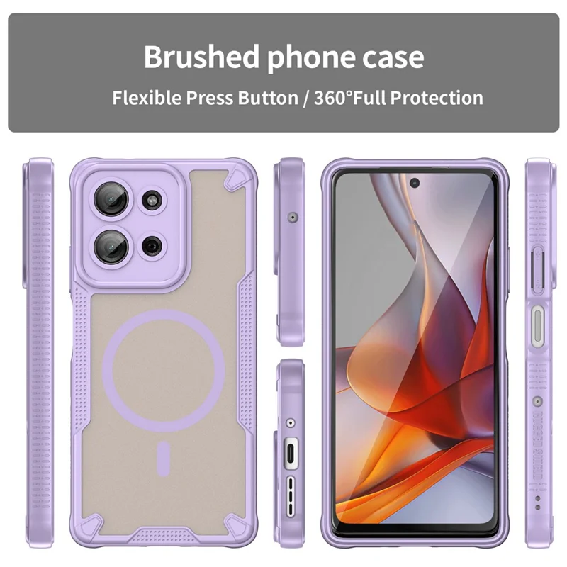 For Motorola Moto G75 5G Magnetic Case TPU + PC Phone Back Cover - Purple
