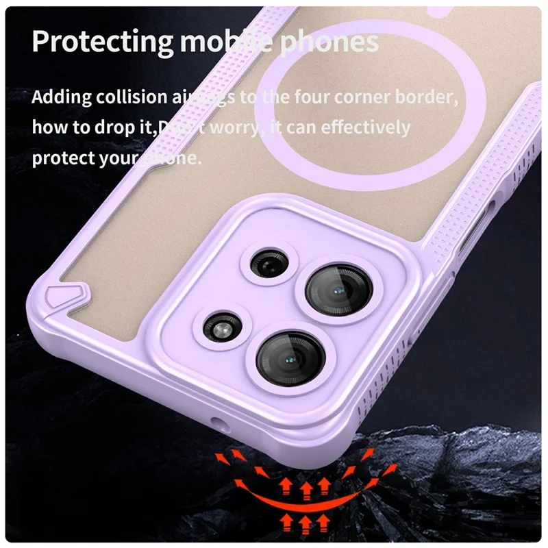 For Motorola Moto G75 5G Magnetic Case TPU + PC Phone Back Cover - Purple