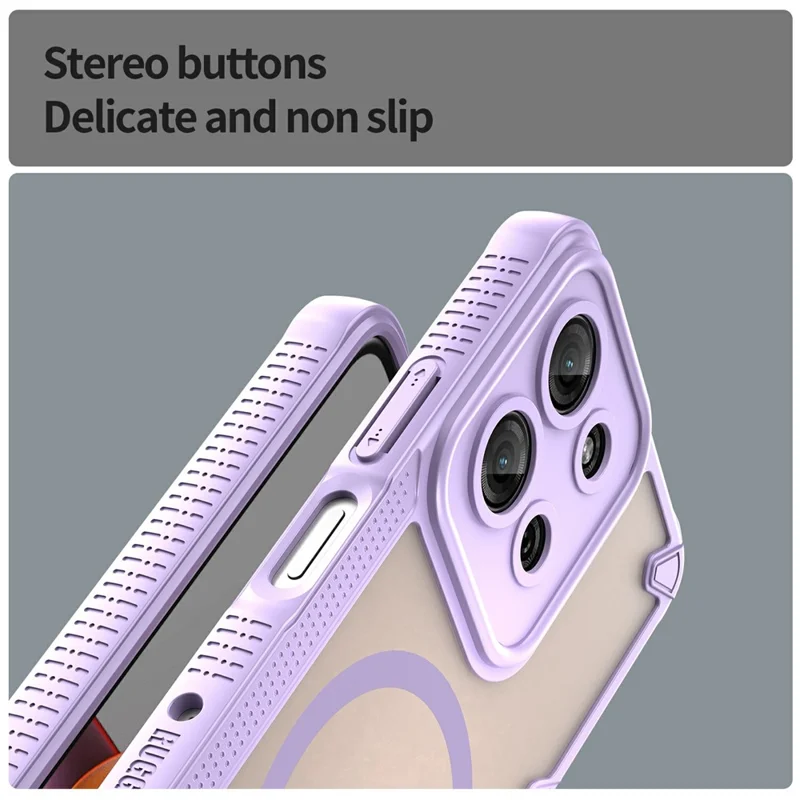 For Motorola Moto G75 5G Magnetic Case TPU + PC Phone Back Cover - Purple