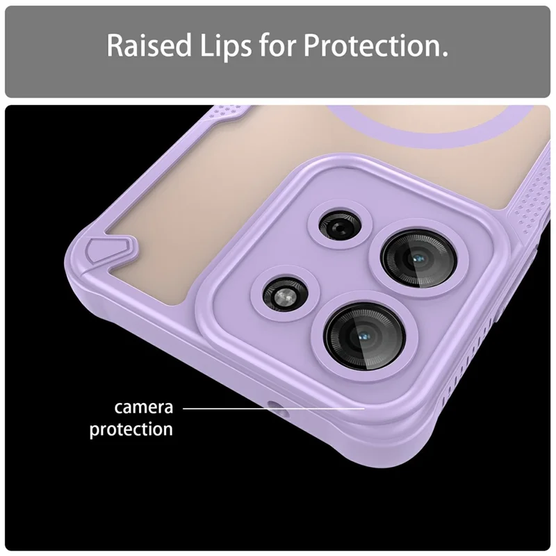 For Motorola Moto G75 5G Magnetic Case TPU + PC Phone Back Cover - Purple