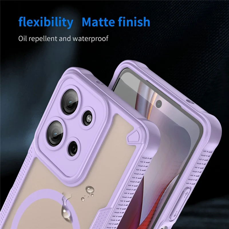 For Motorola Moto G75 5G Magnetic Case TPU + PC Phone Back Cover - Purple