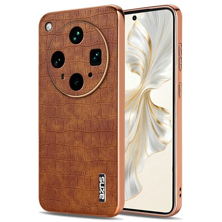 Funda AZNS para Oppo Find X8 Ultra 5G con Textura de Cocodrilo Electropulida - PU + TPU - Marrón