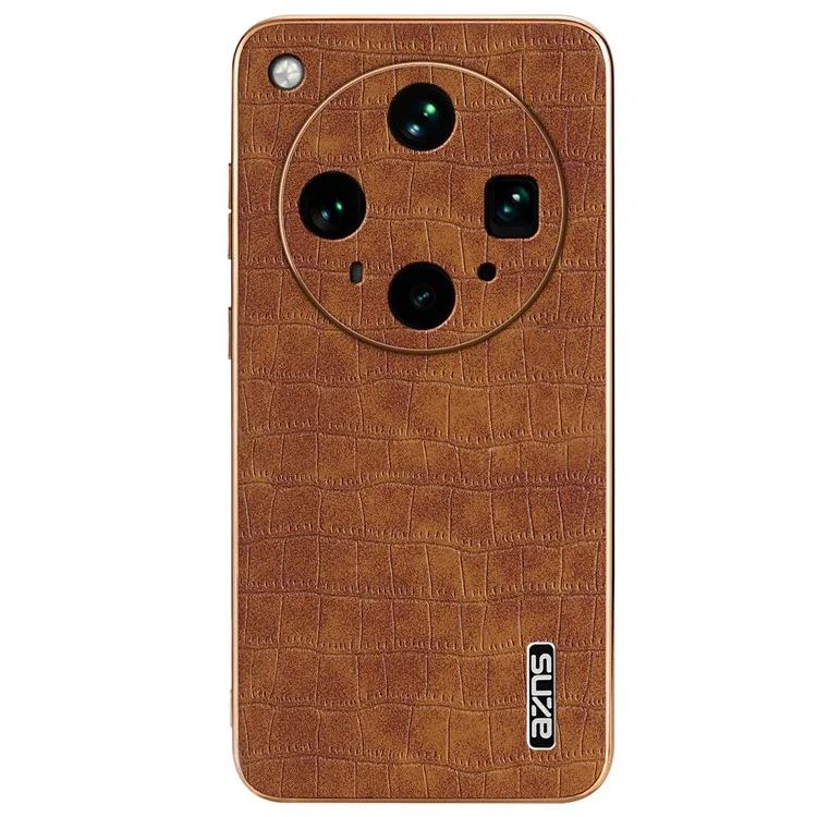 Funda AZNS para Oppo Find X8 Ultra 5G con Textura de Cocodrilo Electropulida - PU + TPU - Marrón
