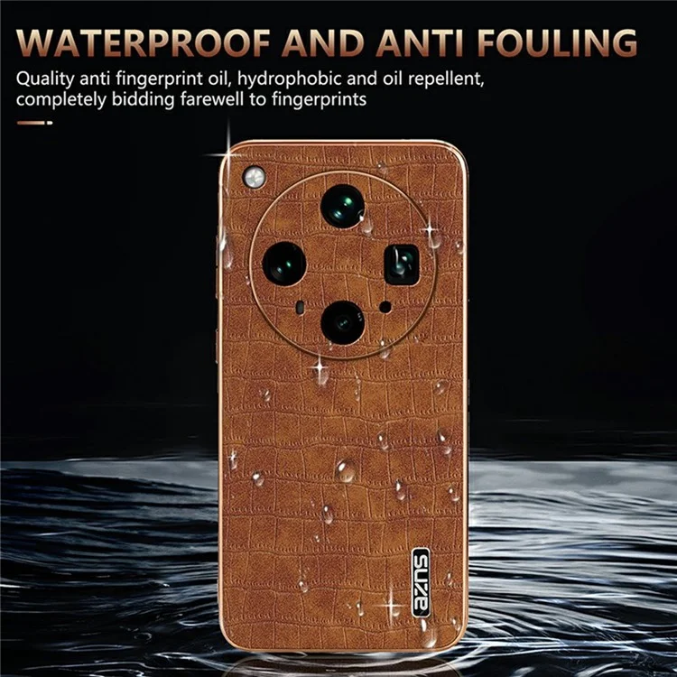 Funda AZNS para Oppo Find X8 Ultra 5G con Textura de Cocodrilo Electropulida - PU + TPU - Marrón