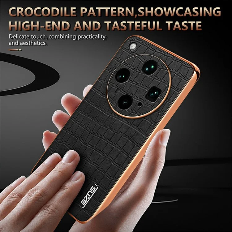 Funda AZNS para Oppo Find X8 Ultra 5G con Textura de Cocodrilo Electropulida - PU + TPU - Marrón