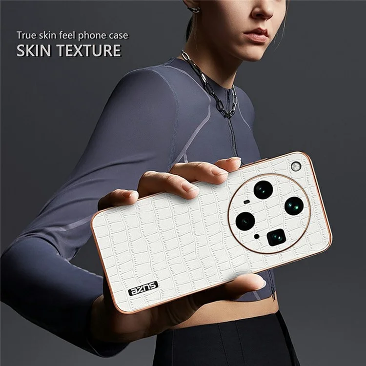 Funda AZNS para Oppo Find X8 Ultra 5G con Textura de Cocodrilo Electropulida - PU + TPU - Marrón