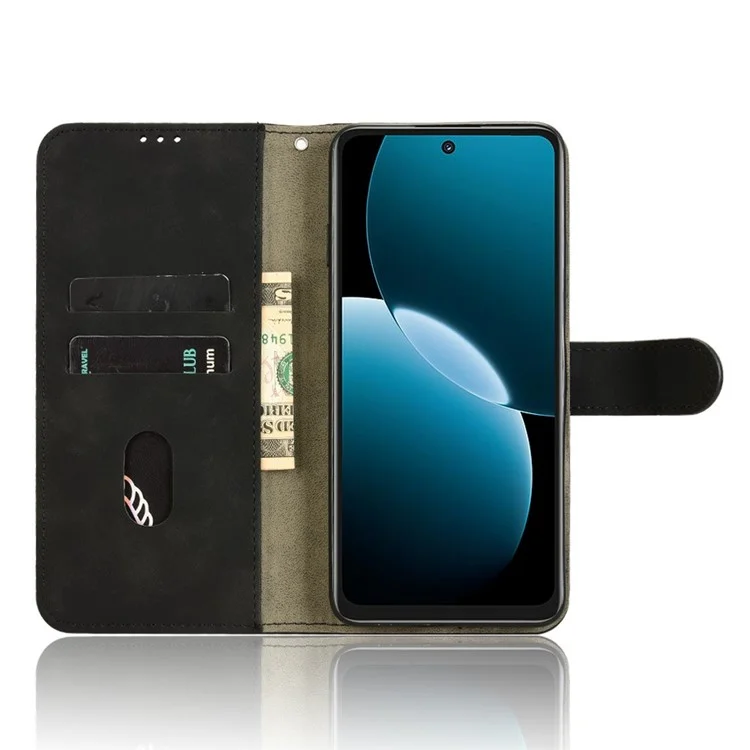 For Huawei Enjoy 80 Leather Case Skin Feel Anti Drop Wallet Flip Phone Cover - Black