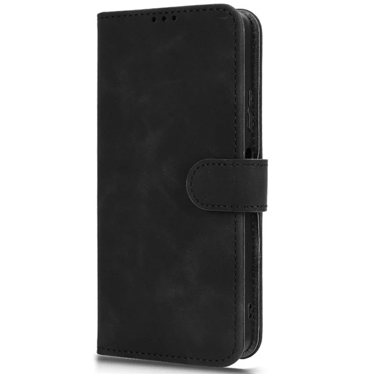 For Huawei Enjoy 80 Leather Case Skin Feel Anti Drop Wallet Flip Phone Cover - Black
