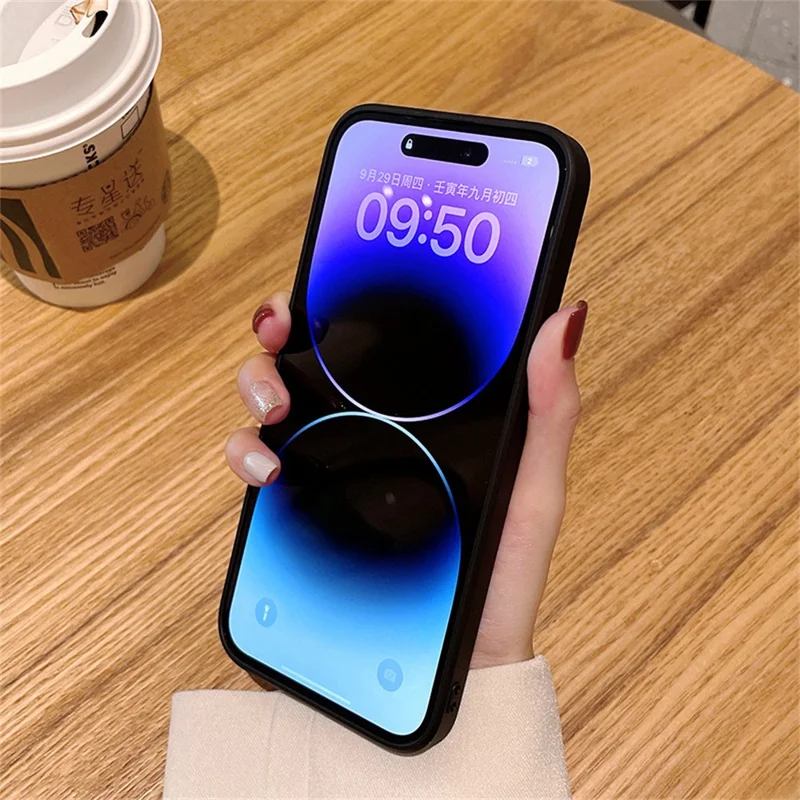 For iPhone 15 Case Rhombus Stitching PU Leather + TPU Shockproof Phone Cover - White