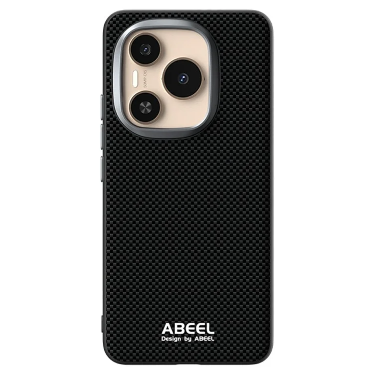 ABEEL For Honor Power 5G Hülle, kompatibel mit MagSafe, gedrucktes PC TPU Aluminium Legierung Leder Handyhülle - Schwarz