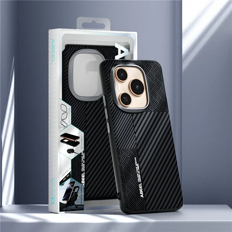 ABEEL For Honor Power 5G Hülle PC + TPU + Aluminiumlegierung + PU-Leder Handyhülle kompatibel mit MagSafe - Textur 1