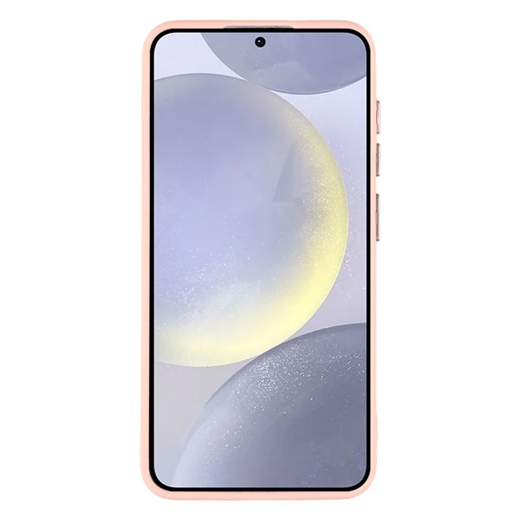 For Samsung Galaxy S24 Case Compatible with MagSafe PC + TPU Matte Phone Cover with Glass Lens Film - Pink