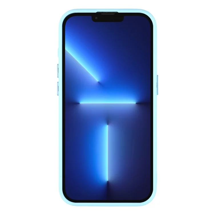 For iPhone 13 Pro Max  Case Compatible with MagSafe PC + TPU Matte Phone Cover with Glass Lens Film - Sky Blue