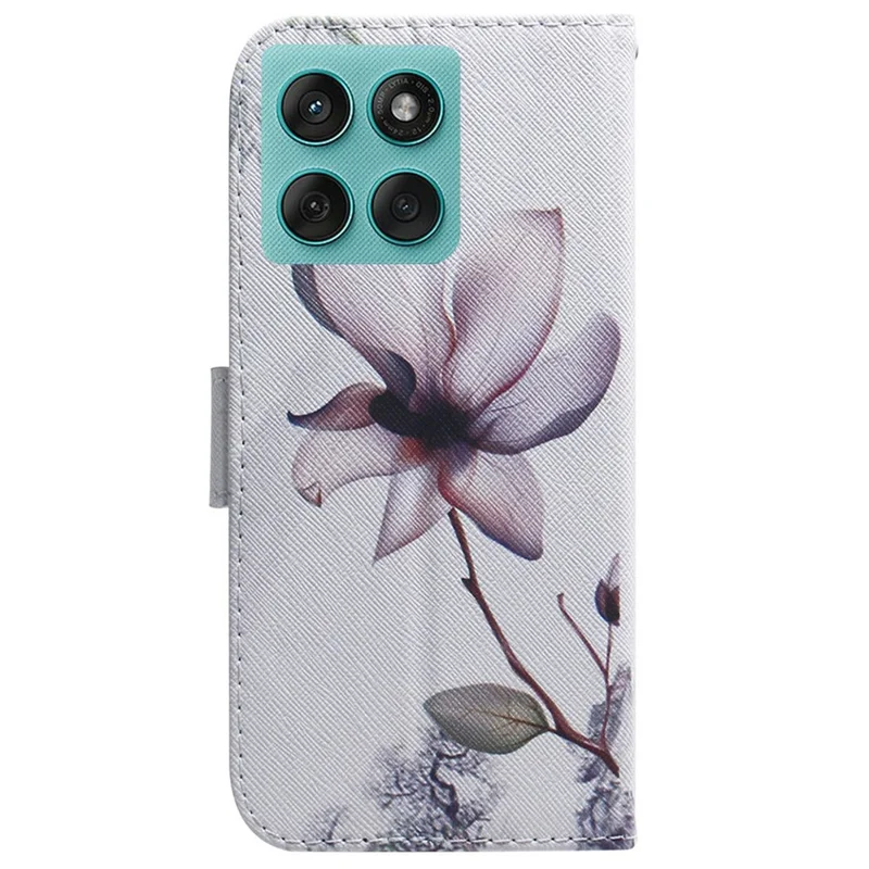 For Motorola Edge 60 5G / 60 Fusion 5G Wallet Case Pattern Print Leather Phone Cover - Pink Flower