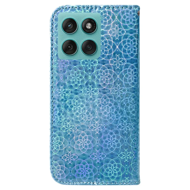 Pour Motorola Edge 60 Fusion 5G Étui Support Fleur Scintillante Housse de Téléphone en Cuir - Bleu