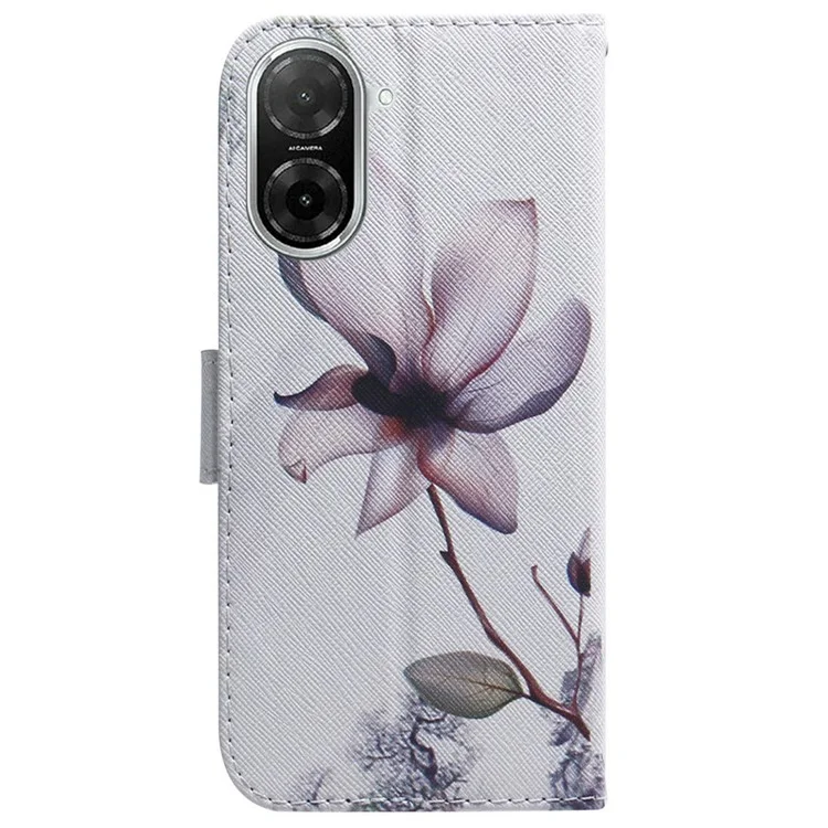 Funda tipo cartera para Xiaomi Redmi A5 NFC (173,45 mm) con estampado de cuero - Flor Rosa