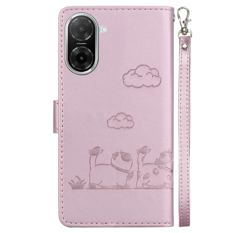 Funda para Xiaomi Redmi A5 NFC (173,45 mm) con Bloqueo RFID, Patrón de Gatito, TPU + Cuero PU - Rosa