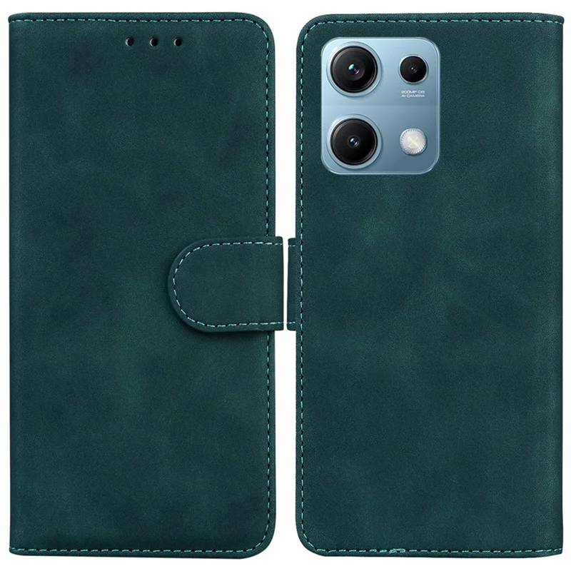 Folia na Xiaomi Redmi Note 14S 4G, etui portfelikowe jednokolorowe z kórzmi PU - Zielony