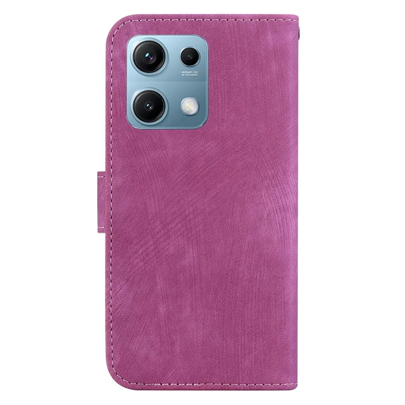 Etui portfelowe na Xiaomi Redmi Note 14S 4G z nadrukiem tygrysa, skórzane ochronne etui na telefon - Różowy