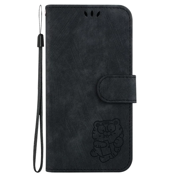 Per Xiaomi Poco F7 Pro 5G / F7 Ultra 5G / Redmi K80 Pro 5G / K80 5G Cover a Portafoglio con Stampa Tigre in Pelle Antiurto - Nero