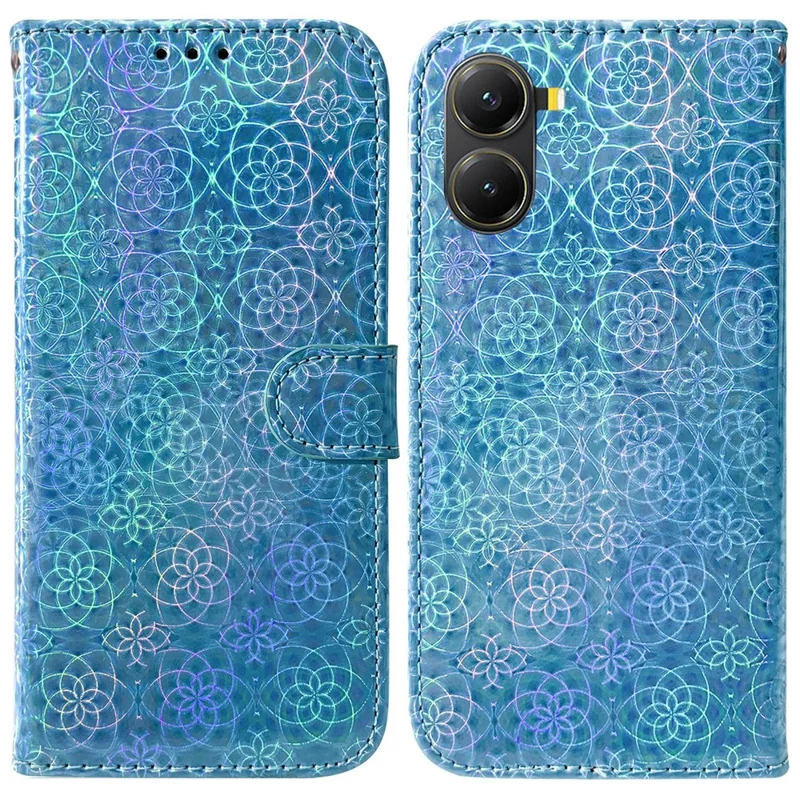 Voor Xiaomi Poco X7 Pro 5G / Redmi Turbo 4 5G hoesje Effen kleur lederen portemonnee telefoonhoes - Blauw