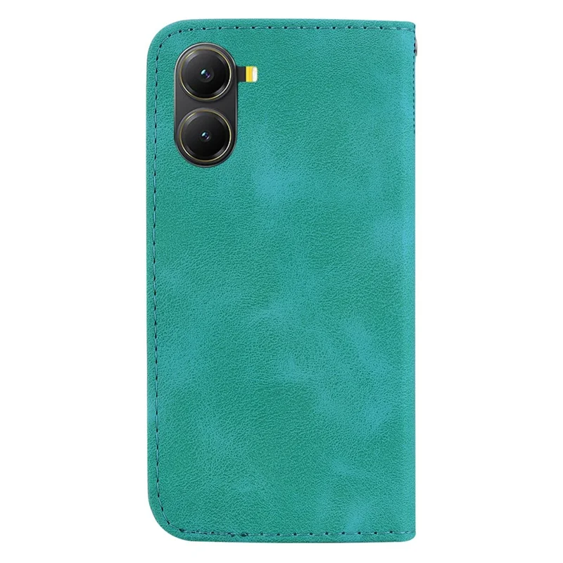 For Xiaomi Poco X7 Pro 5G  /   Redmi Turbo 4 5G Stand Case 7-Shaped Pattern Imprint Leather Phone Cover - Green
