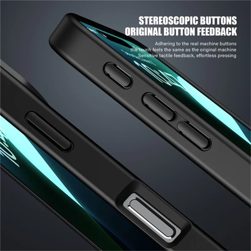 IPAKY For iPhone 16 Pro Max Shockproof Case PC + TPU Matte Phone Back Cover - Black