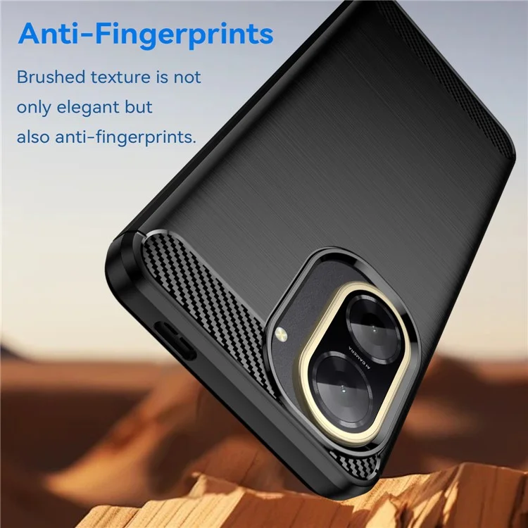 For Xiaomi Redmi A5 NFC (173.45mm) Case Protective Phone Cover Carbon Fiber Texture Brushed - Black
