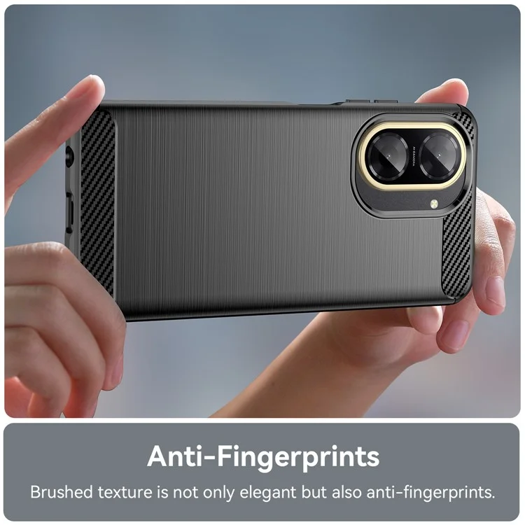 For Xiaomi Redmi A5 NFC (173.45mm) Case Protective Phone Cover Carbon Fiber Texture Brushed - Black