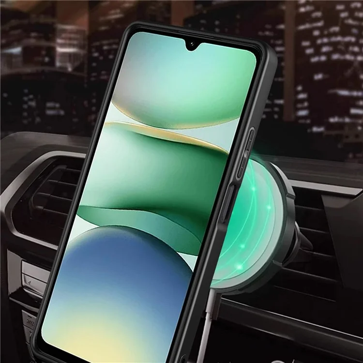 Pour Xiaomi Redmi A5 4G (171,7*77,8*8,3 mm) / Poco C71 4G Étui Magnétique Rotatif Avec Support Béquille TPU + PC - Noir