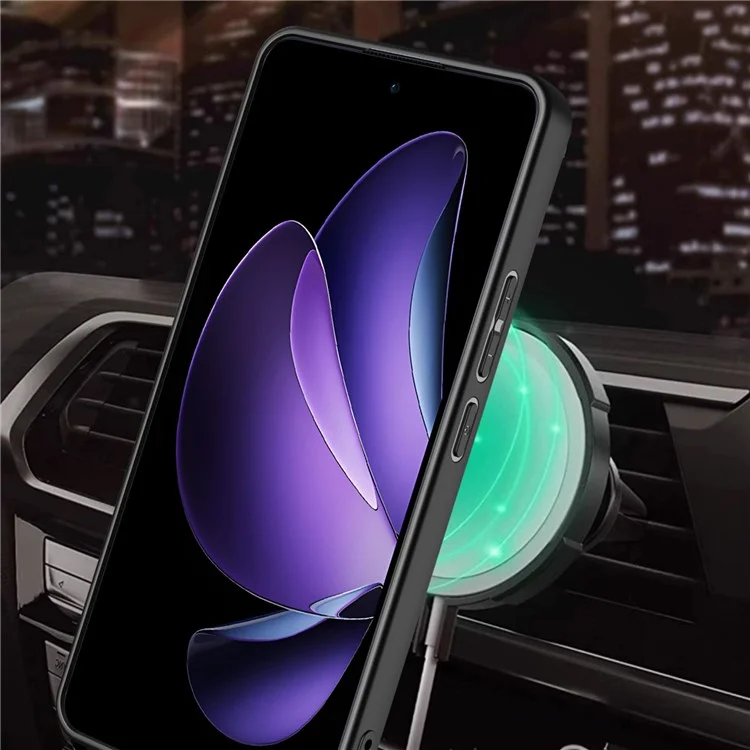 Pour Oppo Reno13 F 5G Étui Magnétique avec Support Rotatif TPU + PC - Noir
