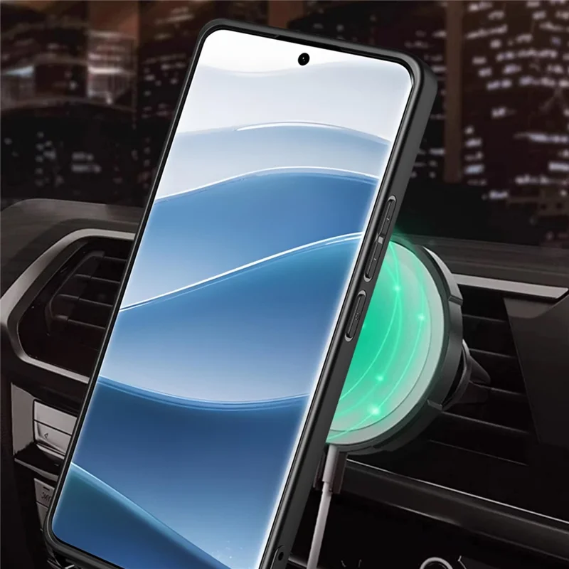 For Xiaomi Redmi Note 14 Pro 4G Magnetic Case Rotating Kickstand TPU + PC Phone Cover - Black