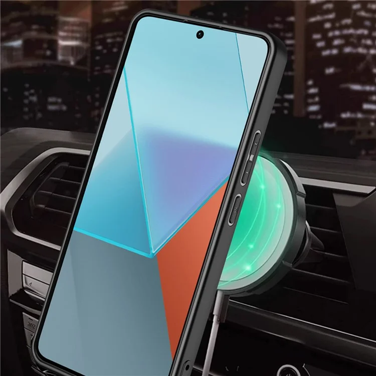 Für Xiaomi Redmi Note 13 Pro 4G / Poco M6 Pro 4G Magnetische Hülle mit rotierendem Ständer TPU + PC Handyhülle - Schwarz