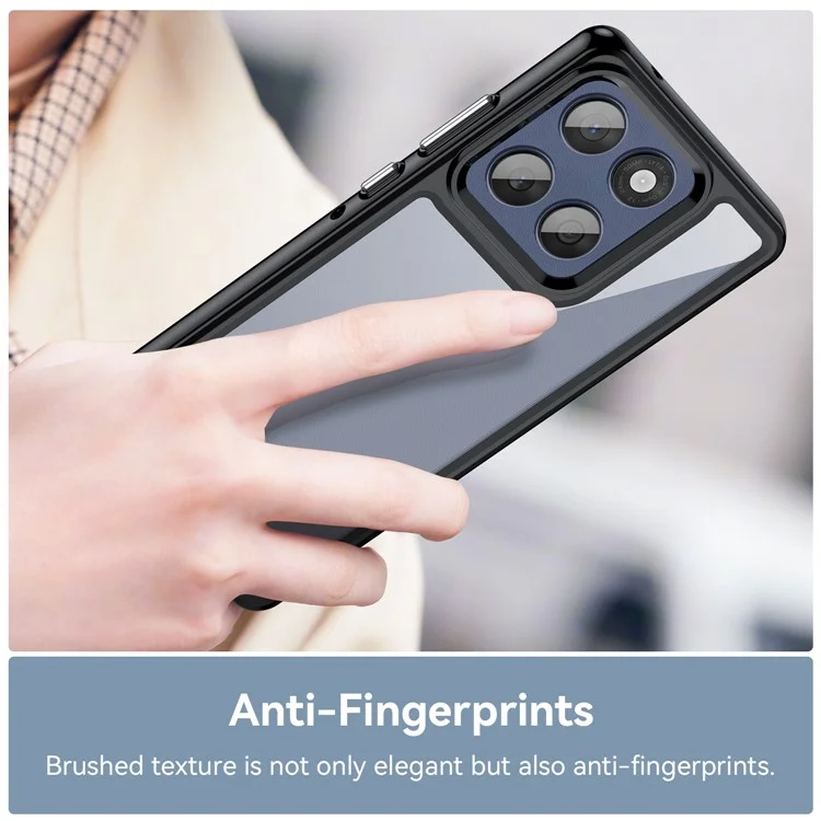 Für Motorola Edge 60 Fusion 5G Hülle TPU + Acryl Transparente Handyhülle - Schwarz